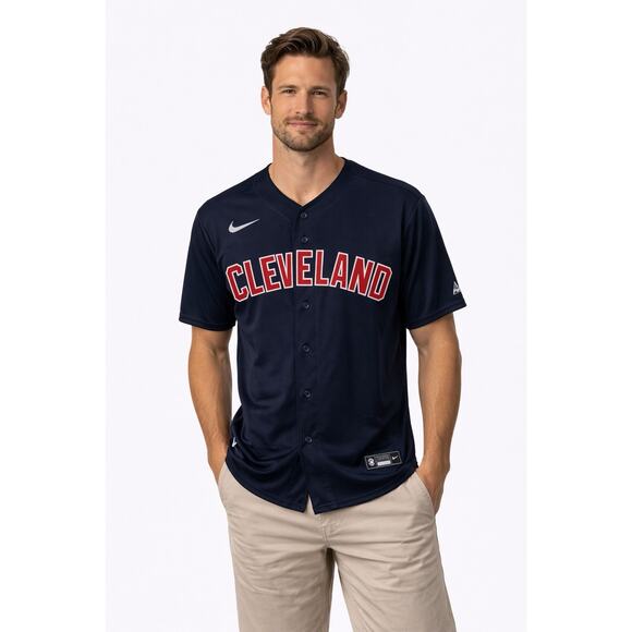 Nike MLB Cleveland Guardians Blue Road Away Jersey Baseball NEW Mens Medium
